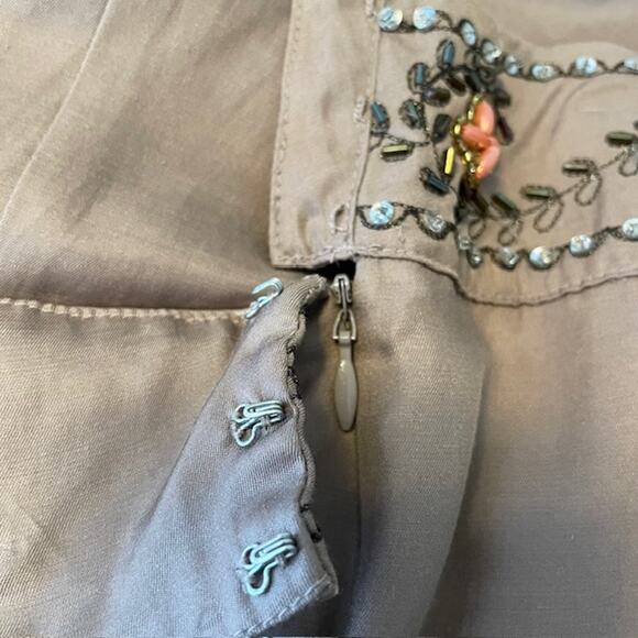 Sisley by Anthropologie women's beaded, embroidered skirt. - Picture 4 of 9